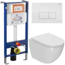 Комплект инсталляция и унитаз BAUEDGE BAU Aquanika 10.702.450.00.00-Q00006-BL0001-HQ3
