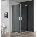 Душевой уголок Cezares SLIDER-AH-2-80/90-90/100-GRIGIO-Cr прямой 80x90см хромированный профиль эффект стекла тонированный