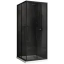 Душевой уголок Abber Schwarzer Diamant AG02100BDTH квадрат 100x100см черный профиль эффект стекла тонированный