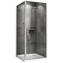 Душевой уголок Abber Sonnenstrand AG04100-S90 прямоугольный 90x100см серебро профиль эффект стекла прозрачный