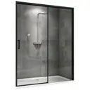 Душевая дверь Abber AG93140B 140см эффект стекла прозрачный раздвижной