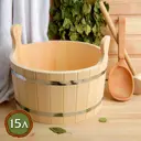 Шайка из липы 15 л круглая нержавеющий обруч