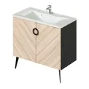 Тумба под раковину Итана Palladio 4657810333772 с раковиной 89.10см цвет дуб бурбон