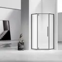 Душевой уголок Vincea Slim-N VSP-4SN100CLB трапеция 100x195см черный профиль эффект стекла прозрачное закаленное стекло