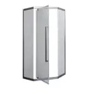 Душевой уголок Astera Premium ASTGS9510P пятиугольный 90x90см никелированный профиль эффект стекла прозрачное закаленное стекло
