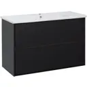 Тумба под раковину Aquanet Милан 00269299 96.50см подвесная цвет черный глянец