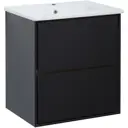 Тумба под раковину Aquanet Милан 00269306 58см подвесная цвет черный глянец