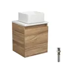 Тумба подвесная Bauedge Bau Dream SD3003 Blackwood 35 раковина Mini 24x24 выпуск клик клак белый