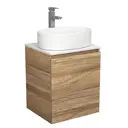 Тумба Bau Dream Blackwood 50 с дверцей SD3042, раковина Nimb 50x36, смеситель для раковины высокий Hotel Still, нержавеющая сталь