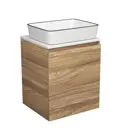 Тумба Bau Dream Blackwood 50 с дверцей SD3055, раковина Hotel Black Rand 48x37