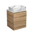 Тумба Bau Dream Blackwood 50 с дверцей SD3073, раковина Hotel 51x39, мрамор