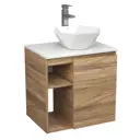Тумба Bauedge Bau Dream Blackwood 60 правая раковина Crystal 40x40 смеситель для раковины высокий Hotel Still нержавеющая сталь