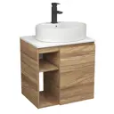 Тумба Bauedge Bau Dream Blackwood 60 правая раковина Nimb 51x41 белая смеситель Hotel Black черный