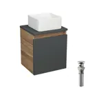 Тумба Bauedge Bau Dream Blackwood 35 с ящиком графит раковина Mini 24x24 выпуск клик клак хром
