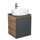 Тумба Bauedge Bau Dream Blackwood 50 графит раковина Nimb 50x36 смеситель для раковины высокий Hotel Still нержавеющая сталь