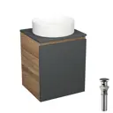 Тумба Bauedge Bau Dream Blackwood 50 графит раковина круглая D41 выпуск клик клак черный