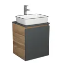 Тумба Bauedge Bau Dream Blackwood 50 графит раковина BAU Hotel Black Rand 48x37 смеситель для раковины высокий Hotel Still нержавеющая сталь