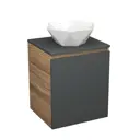 Тумба Bauedge Bau Dream Blackwood 50 графит раковина Crystal 40x40