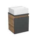 Тумба Bauedge Bau Dream Blackwood SD4409 35 с ящиком, графит, раковина Cerama Mini 33x28, белая