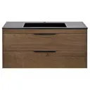 Тумба с раковиной из искусственного камня Vincea Chiara 2D T.Oak Black 100см цвет коричневый