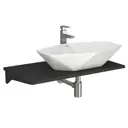 Комплект Bauedge: Столешница кварц 80 см раковина Bau Crystal 64x40 смеситель хром Hotel Still выпуск и сифон Bau Dream хром BF1318