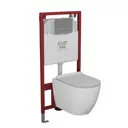 Комплект KLUDI 6 в 1: инсталляция KLUDI Rak80000-RAK80010-BL0001 с клавишей хром безободковый Bau Dream быстросъемное тонкое сиденье микролифт