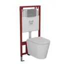 Комплект KLUDI 6 в 1: инсталляция KLUDI Rak80000-RAK80010-BK0001-HQ2 с клавишей хром безободковый торнадо Bau Nimb Hurricane-2 быстросъемное сиденье