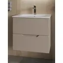 Тумба с раковиной Topline FLIPTU60L-3610W подвесная 60 см цвет латте матовый