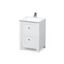 Тумба с раковиной Lazurit Афродита км0373; км0394, напольная 61 см, цвет Белый