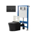 Комплект инсталляция и унитаз POINT Вега PN41711BM PN48466BC кнопка чаша цвет черный