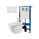 Комплект инсталляция и унитаз POINT Сатурн PN41901 PN48535W цвет кнопки белый цвет чаши белый