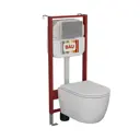 Комплект BAUEDGE NEO45700-BX0007-Q00004 6 в 1: инсталляция унитаз безободковый Myth Italy 53.5x34 сиденье дюропласт, кнопка Dream, хром