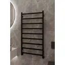 Полотенцесушитель водяной лестница Guardo Piatto П9 63x120 см нижняя подводка нержавеющая сталь 1/2" цвет черный матовый