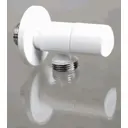 Кран угловой хромированный Terma 1/2" н/н керамический затвор (ручка треугольная White) 33640 Латунь