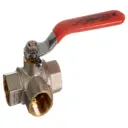 Кран шаровый Terma RED 1/2" Т-обр. трехходовой ручка 31058 Латунь