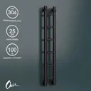 Полотенцесушитель водяной лестница Onix Classic Black 80x10 см нижняя подводка 1/2" нержавеющая сталь цвет черный матовый