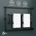 Полотенцесушитель водяной Е-образный Onix Vega Turn Right Black 80x60 см боковая подводка 1/2" нержавеющая сталь цвет черный матовый