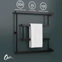 Полотенцесушитель водяной Е-образный Onix Vega Turn Right Black 60x60 см боковая подводка 1/2" нержавеющая сталь цвет черный матовый