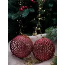 Набор елочных шаров China dans 9920534 10 см пластик красный 2 шт