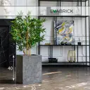Кашпо Cube hl40-30g Evabrick 30 см 40 см 29 л полимербетон серый/серебристый
