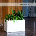 Кашпо Rectangle hl30-50w Evabrick 30 см 30 см 34 л полимербетон белый