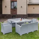 Набор обеденной мебели для сада Royal family Grand Lana Dining xl пластик светло-серый 5 предметов