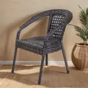 Кресло садовое Aiko Deco 60 см x 70 см x 79 см искусственный ротанг серый/серебристый