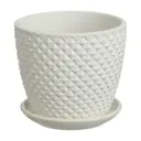 Горшок цветочный Грань белый бутон №2. 1.3л