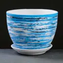 Горшок цветочный ТЕХНО синий 2.2 л