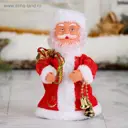 Фигура новогодняя Дед Мороз Красная шубка с колокольчиком двигается 175 см