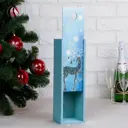 Переноска для бутылки Новогодняя с оленем с верёвочной ручкой 33.3x10.8x10.8 см