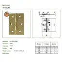 Петля AMIG 1002-50x40 латунь