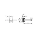 Ручка раздельная DSS-0203P/19 нержавейка 304 квадрат 8x140 мм