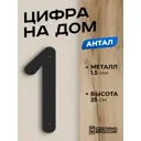 Цифра на дом Ilikpro большая металлическая 1 (один) Антал черная